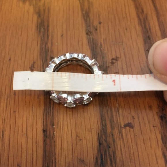 Sterling Silver and CZ encrusted eternity band - Picture 5 of 6